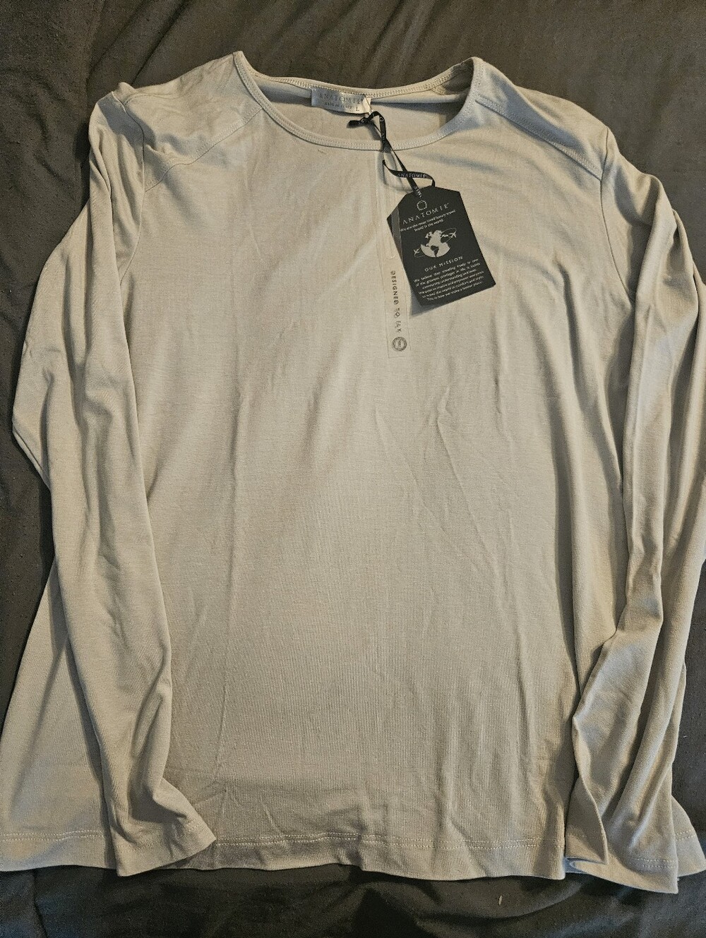 Anatomie Long-Sleeve Crew Neck Shirt in Stone
